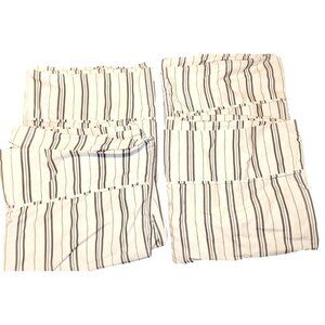 London Fog King White & Black Striped Bedding 1 Flat Sheet & 2 Pillowcases